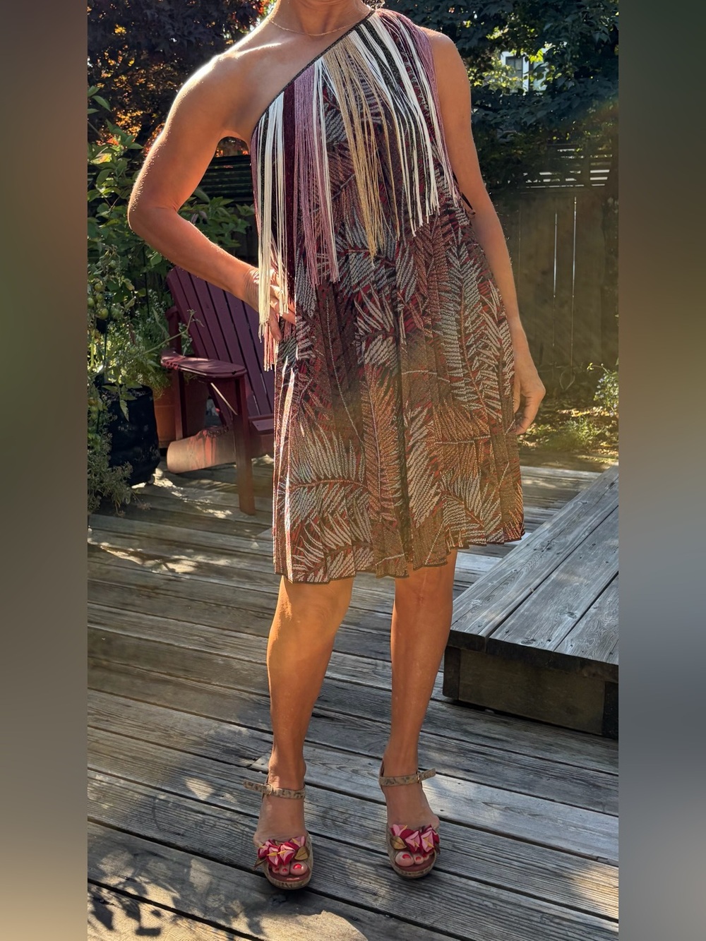 Missoni One-Shoulder Fringe Mini Dress